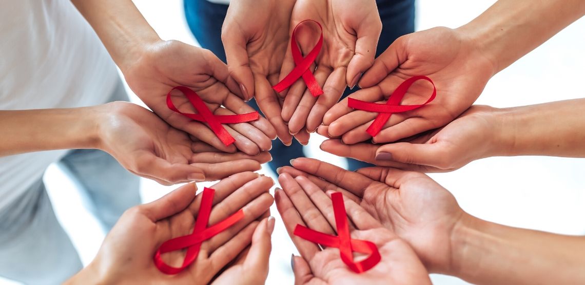 The red ribbon is the color for HIV.
